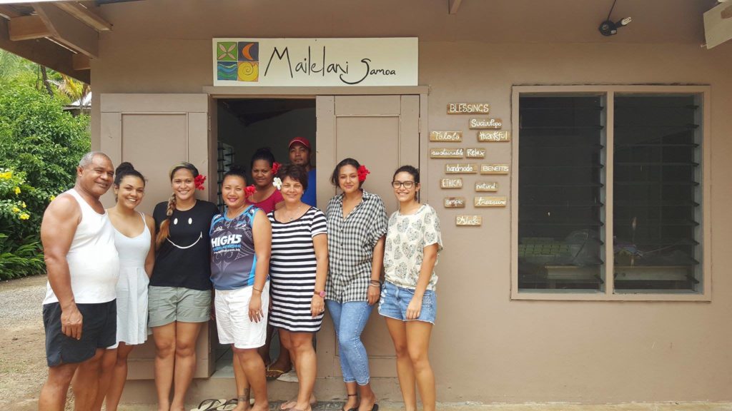 The Mailelani Samoa family and team at their factory in Samoa.