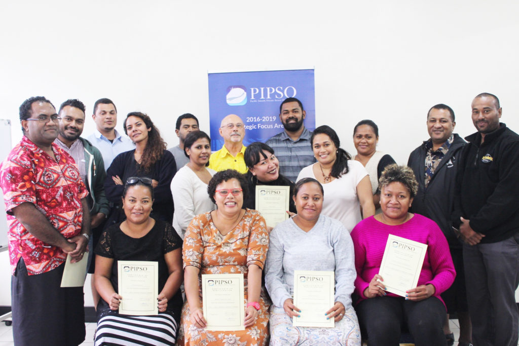 Participants with Trainer Leslie Massey after getting their certificates in Small Business Training Level 1